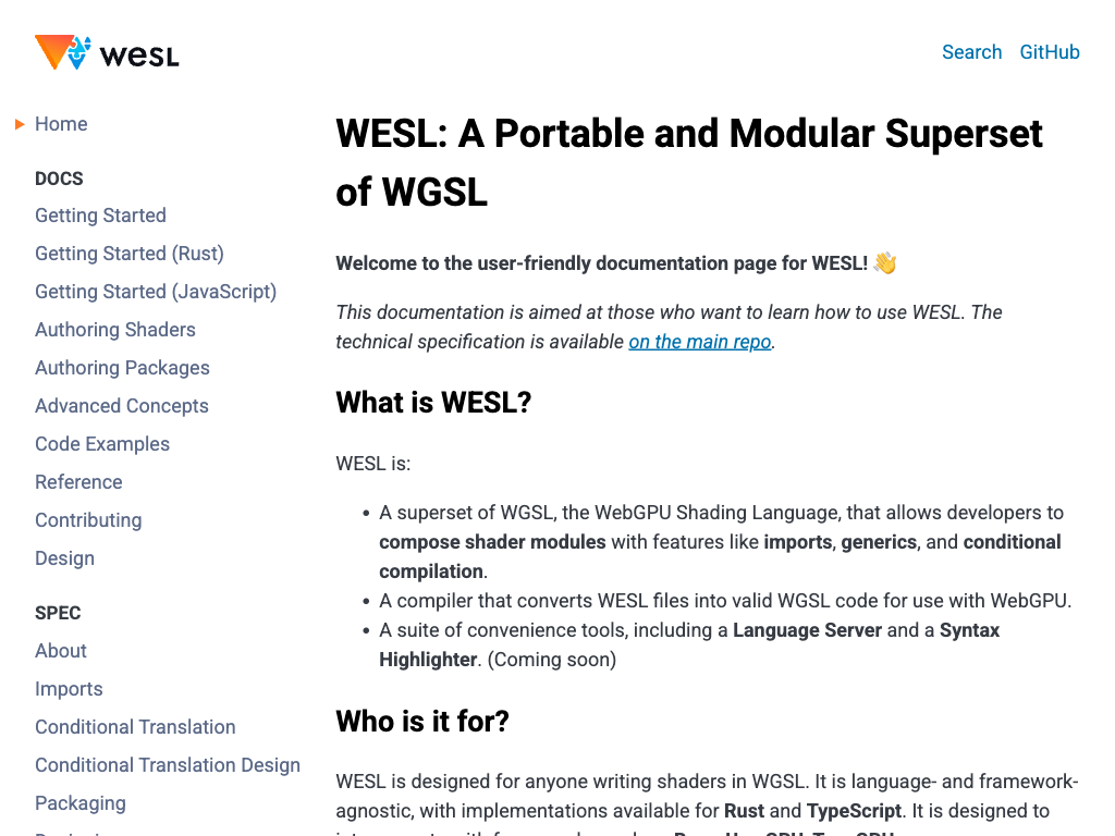 WESL project documentation site