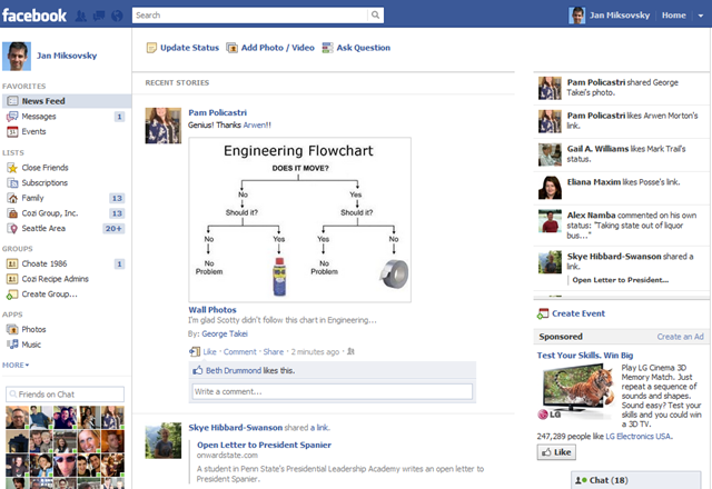 Facebook Side Panel (Initial State)