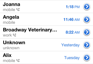 iPhone Recent Calls (reduced)