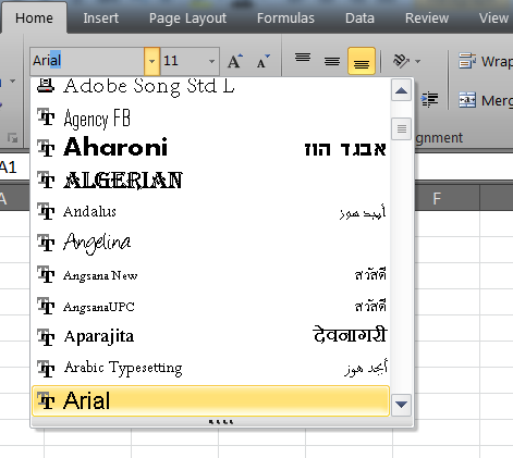 Excel 2010 Combo Box