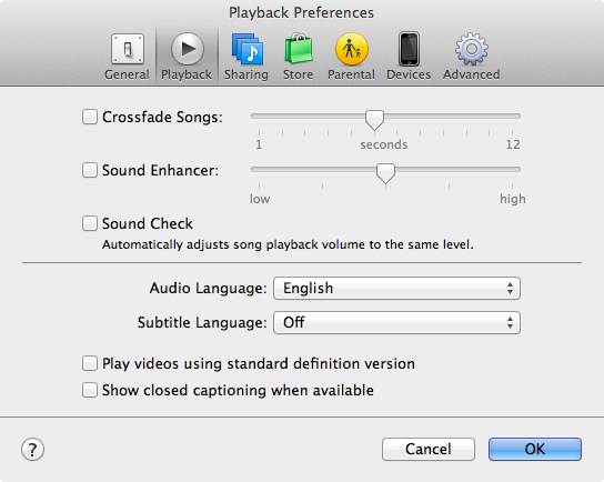 ITunes Preferences