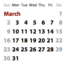 US Calendar